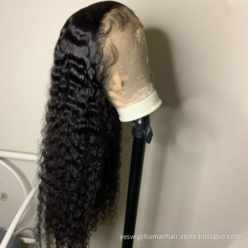 Raw Mink Brazilian Afro Curly Virgin Human Hair Hd Full Lace Front Wig Cheap Transparent Lace Frontal Wig For Black Women Vendor